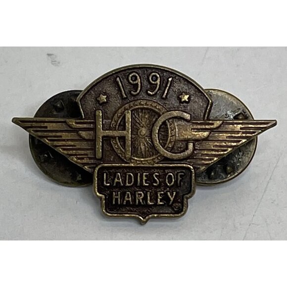 1991 HARLEY OWNERS GROUP HOG H.O.G. LOH LADIES CHAPTER MEMBER PIN - Picture 2 of 6